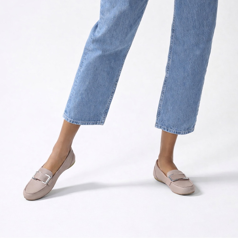 Calvin Klein Lydia Buckle Loafers – Taupe – NWOT – Size 8